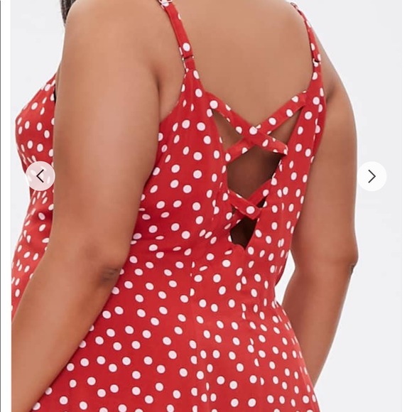 Plus Size Strappy Polka Dot Dress - Picture 5 of 5